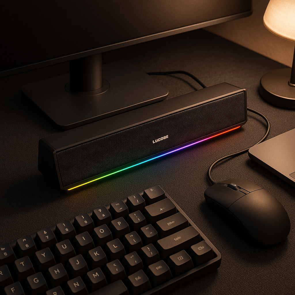 BALDETH Mini Computer Soundbar RGB USB Desktop Speaker - lifestyle 2