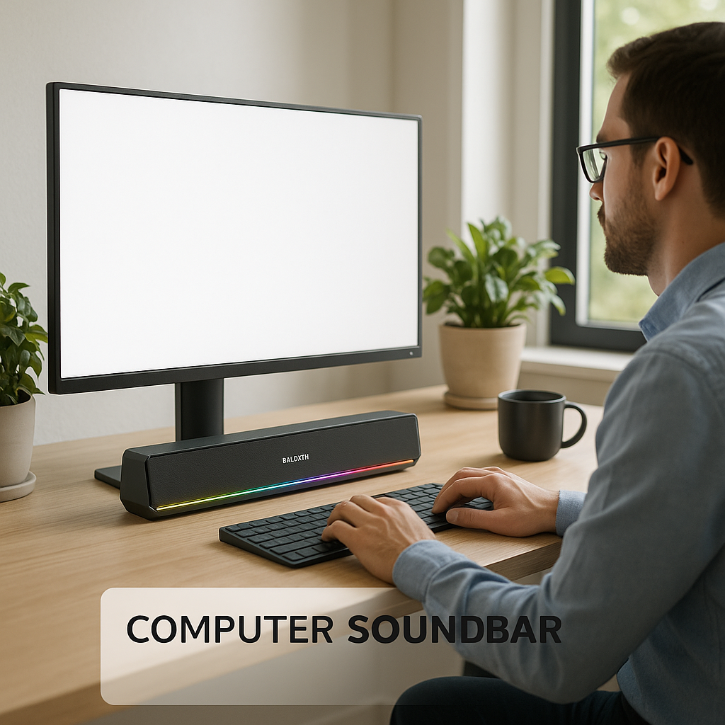 BALDETH Mini Computer Soundbar RGB USB Desktop Speaker - lifestyle 3