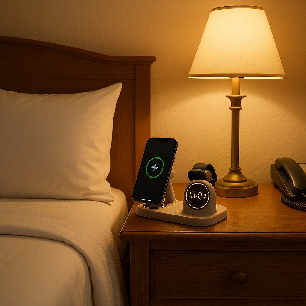 6-in-1 Multifunctional Wireless Charger 15W LED Clock - lifestyle 4