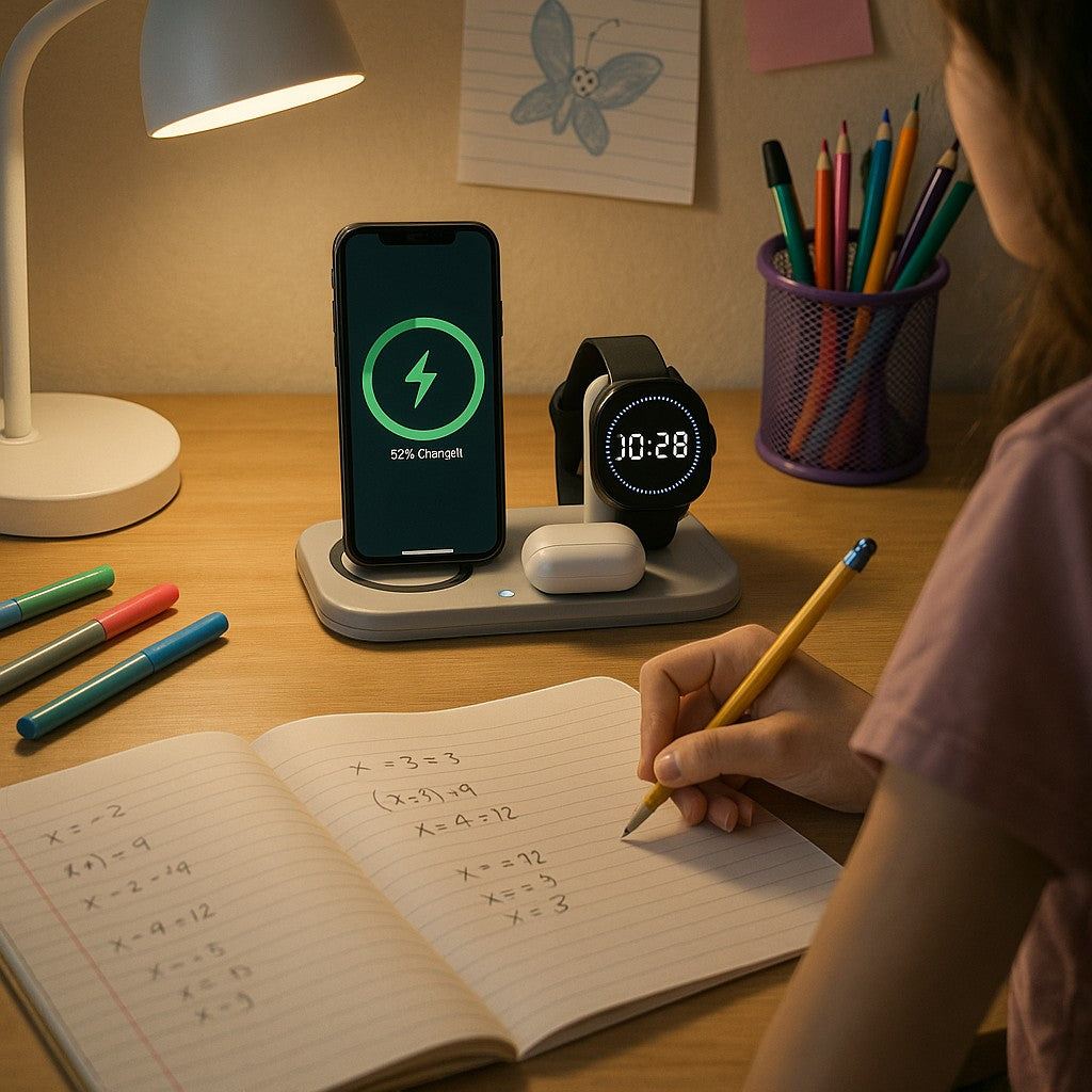 6-in-1 Multifunctional Wireless Charger 15W LED Clock - lifestyle 6