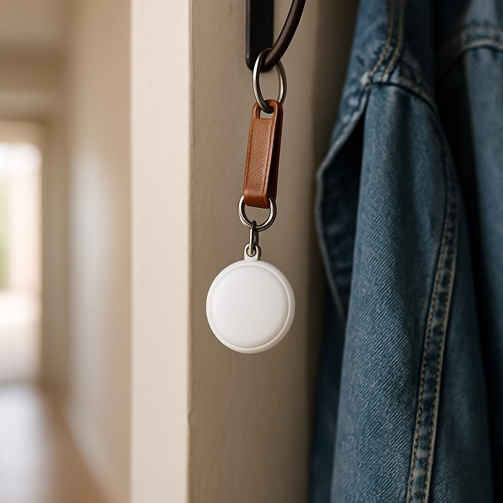 Nutale F20X Air Tracker White Apple Find My Keychain - lifestyle 1