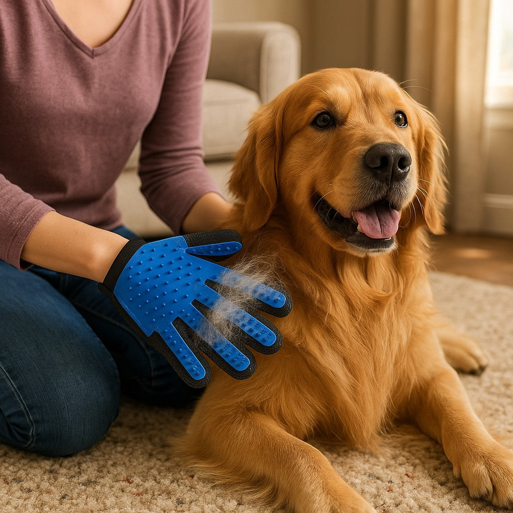 JGLXF Pet Hair Removal Grooming Glove — Black, Upgraded - lifestyle 1