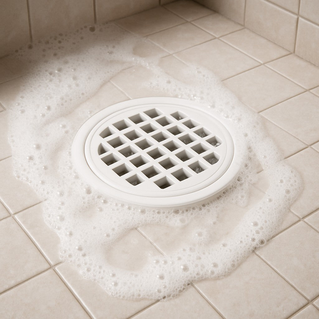 Shower Base Pan with Center Drain — White Replacement - lifestyle 4