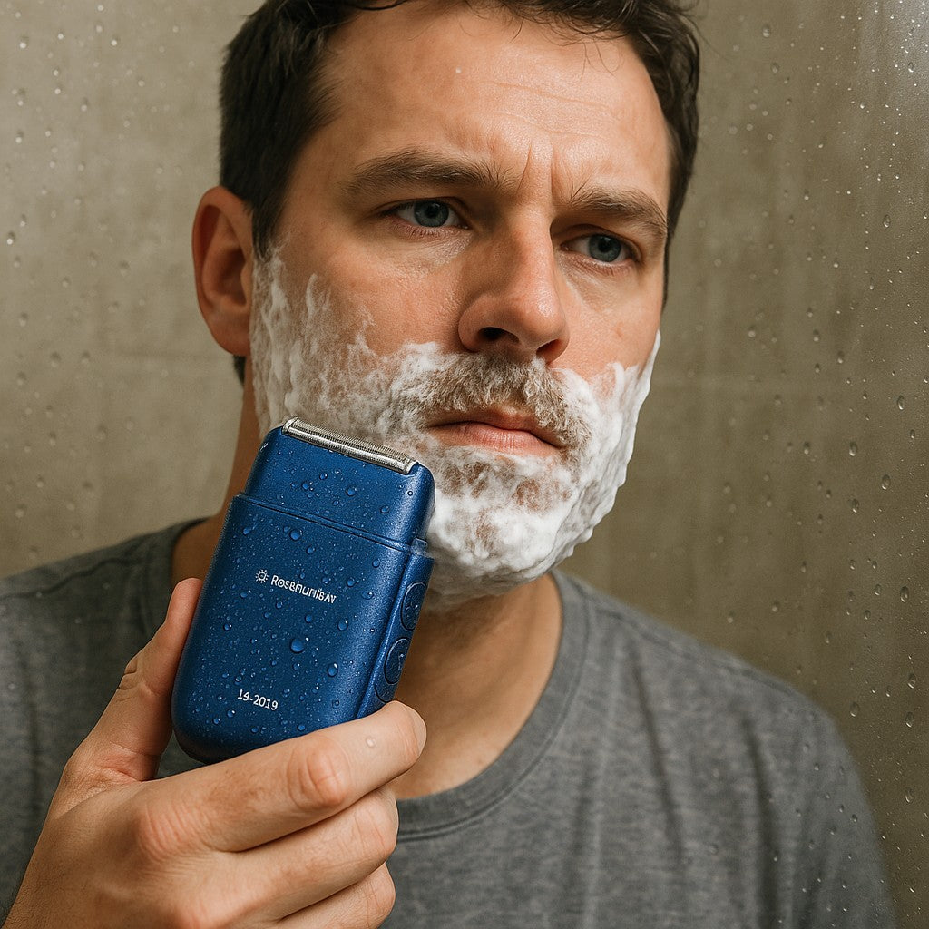 Razshaverr LK-2012 USB Electric Shaver — Body Wash Blue - lifestyle 1