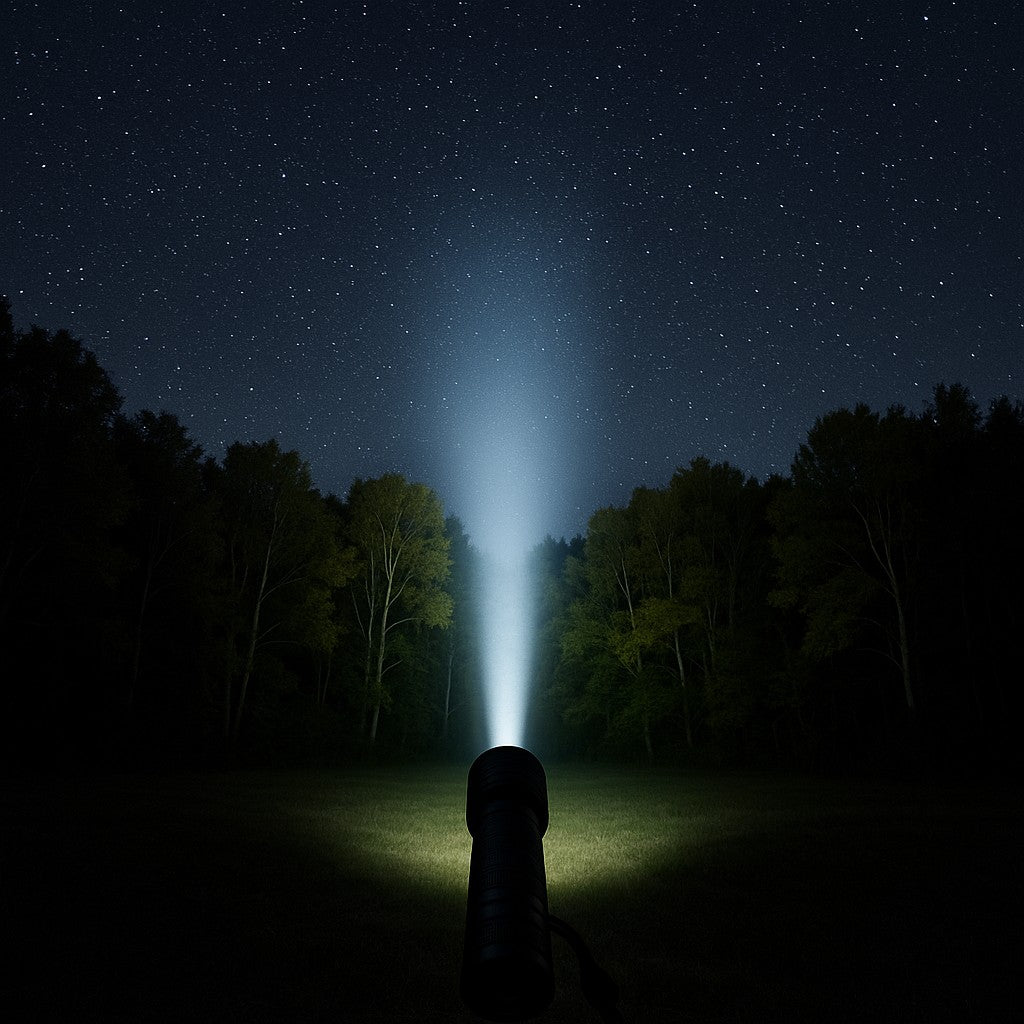 Black Tactical Flashlight — Rechargeable Zoomable LED - lifestyle 2