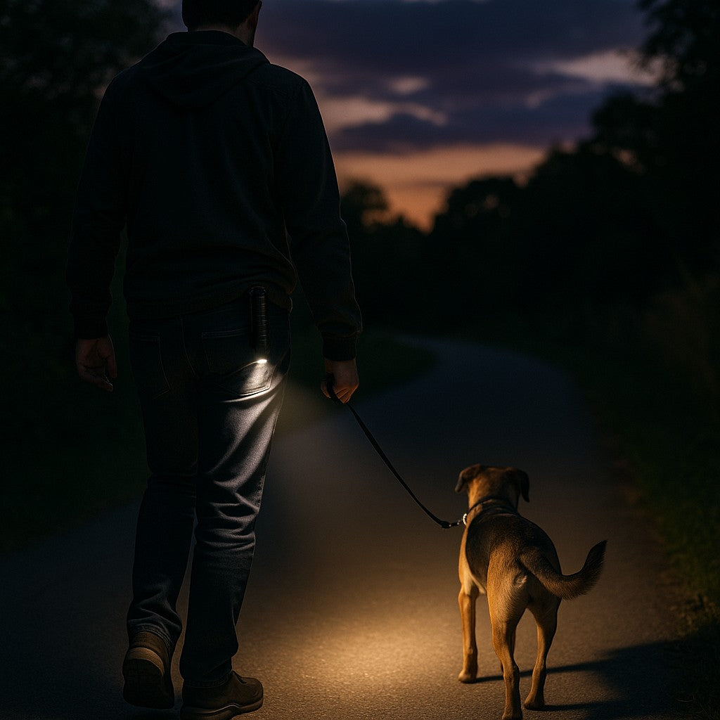 Black Tactical Flashlight — Rechargeable Zoomable LED - lifestyle 3