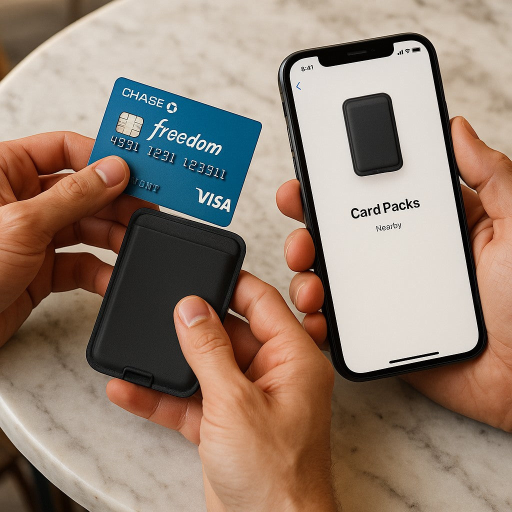 Magnetic MagSafe Wallet with Apple Find My Card Pack — Black - lifestyle 2
