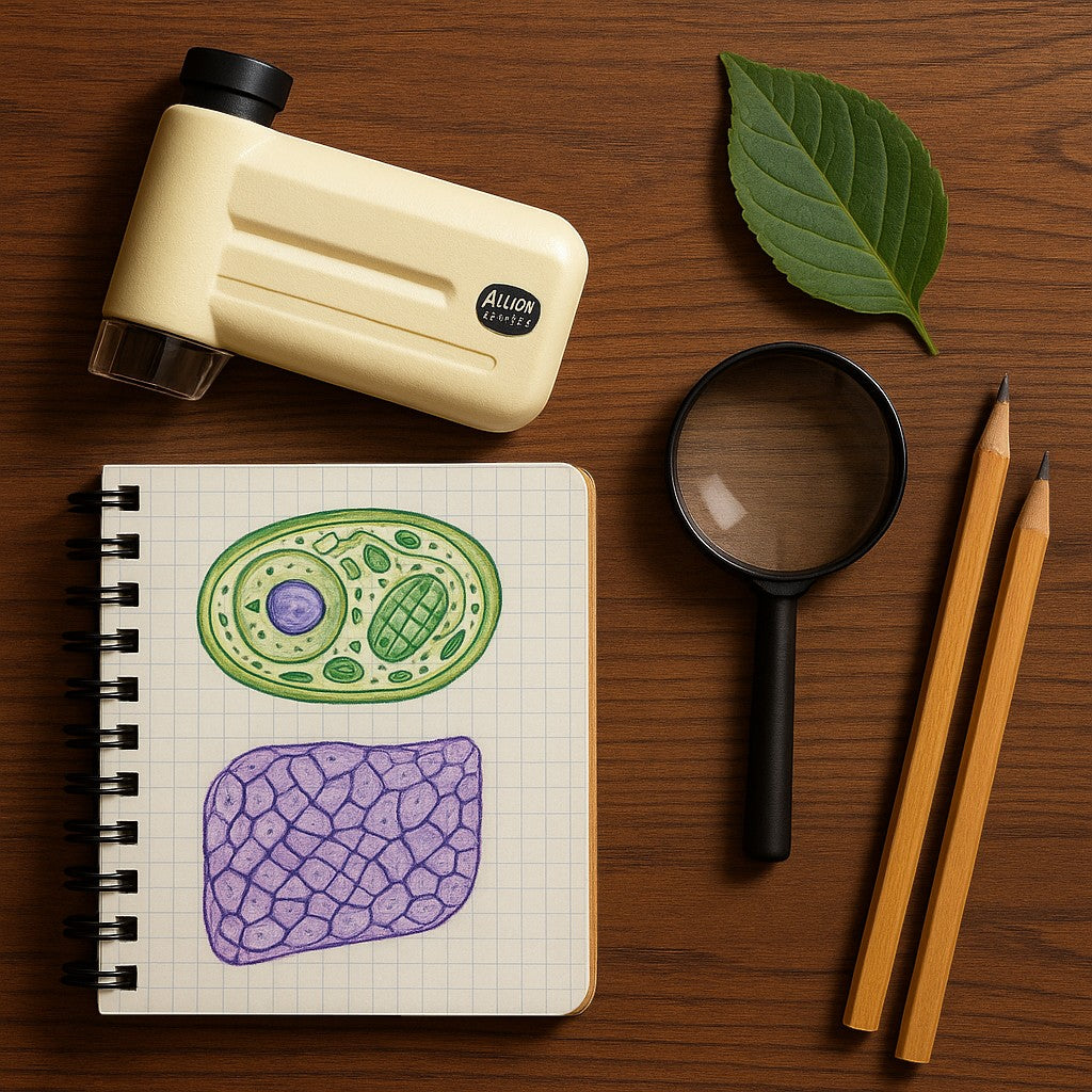 Alloy Pocket Microscope 100X-250X Mini STEM Toy for Kids - lifestyle 4