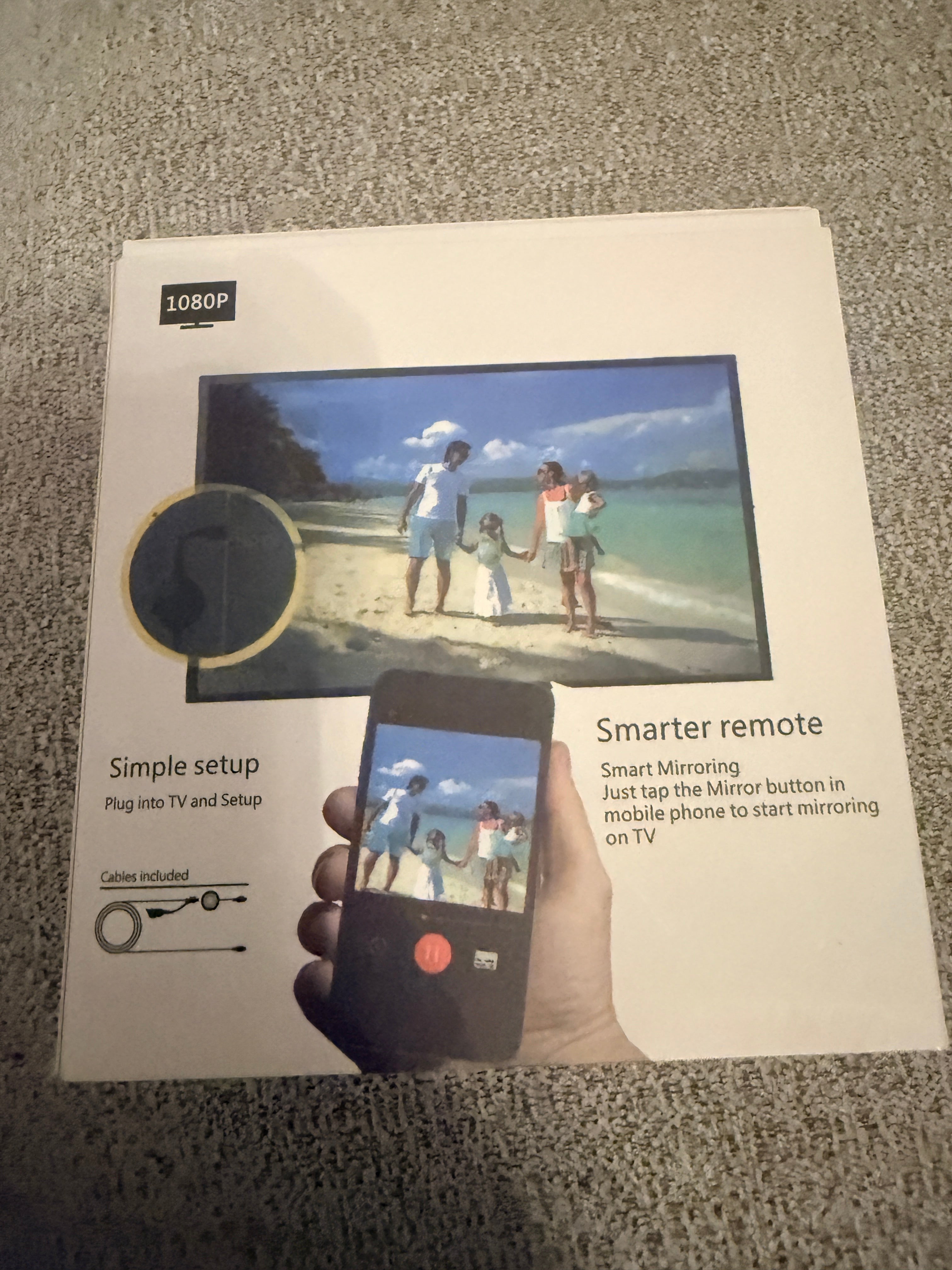 1080P Wireless Display HDMI Dongle AirPlay Miracast Chromecast - package back (truth)
