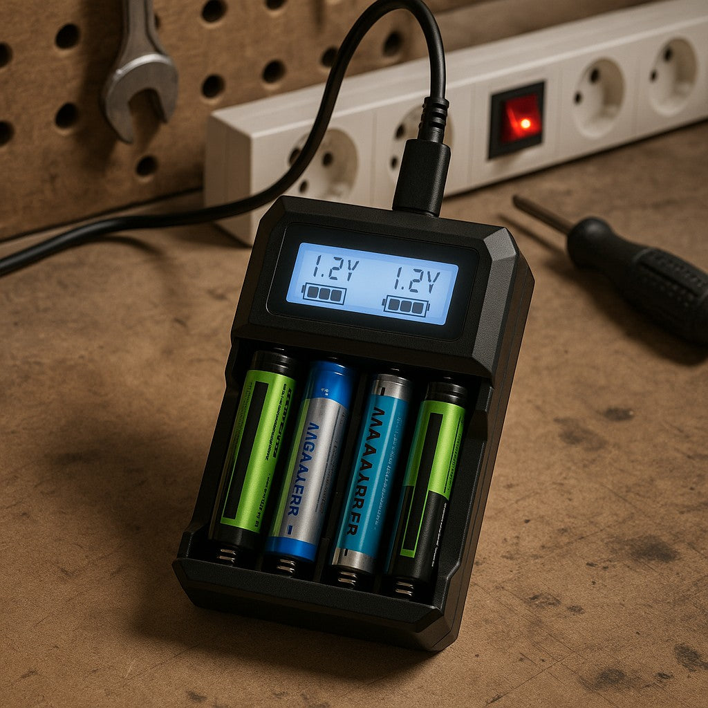 Universal Smart Battery Charger Li-Ion AA AAA USB LCD - lifestyle 1
