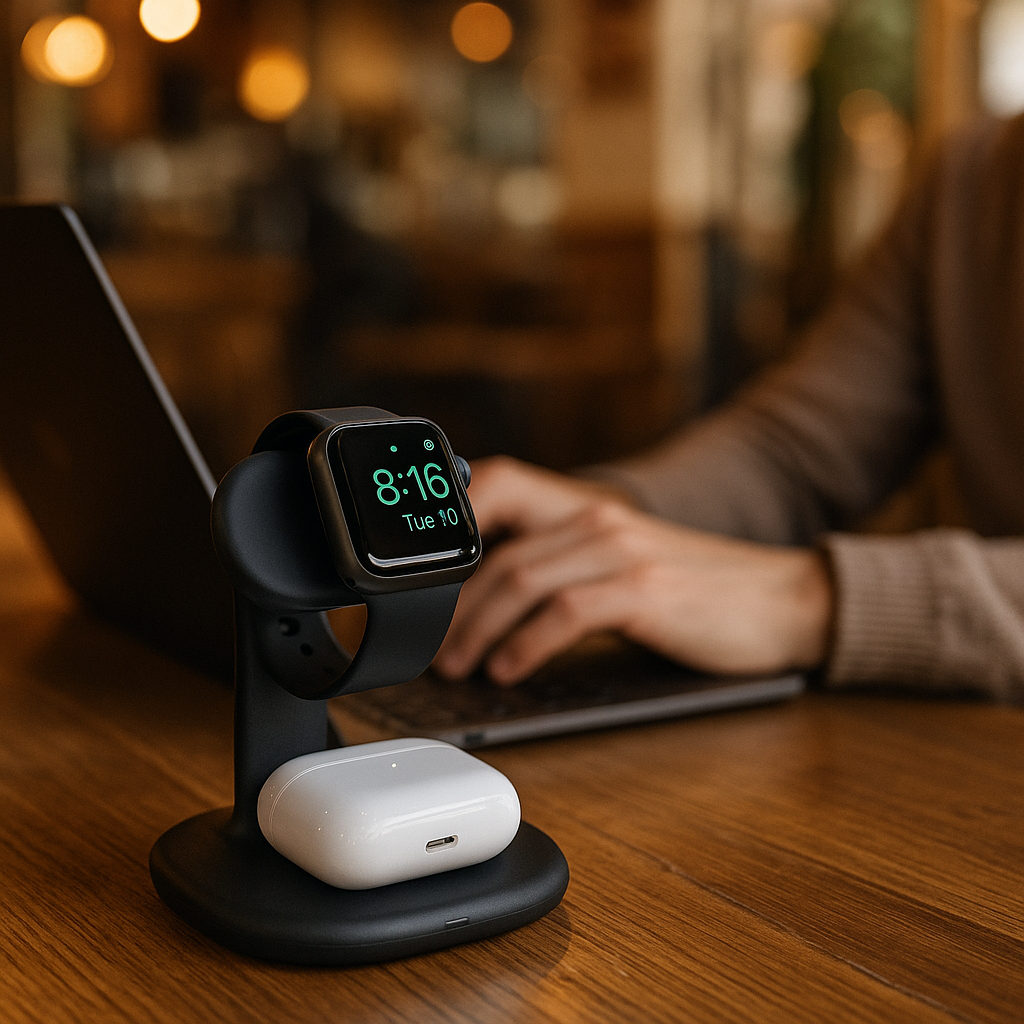 2-in-1 Portable Wireless Charger AirPods Apple Watch Pocket - lifestyle 5