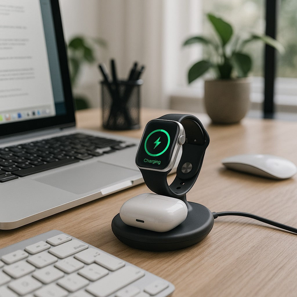 2-in-1 Portable Wireless Charger AirPods Apple Watch Travel - lifestyle 5