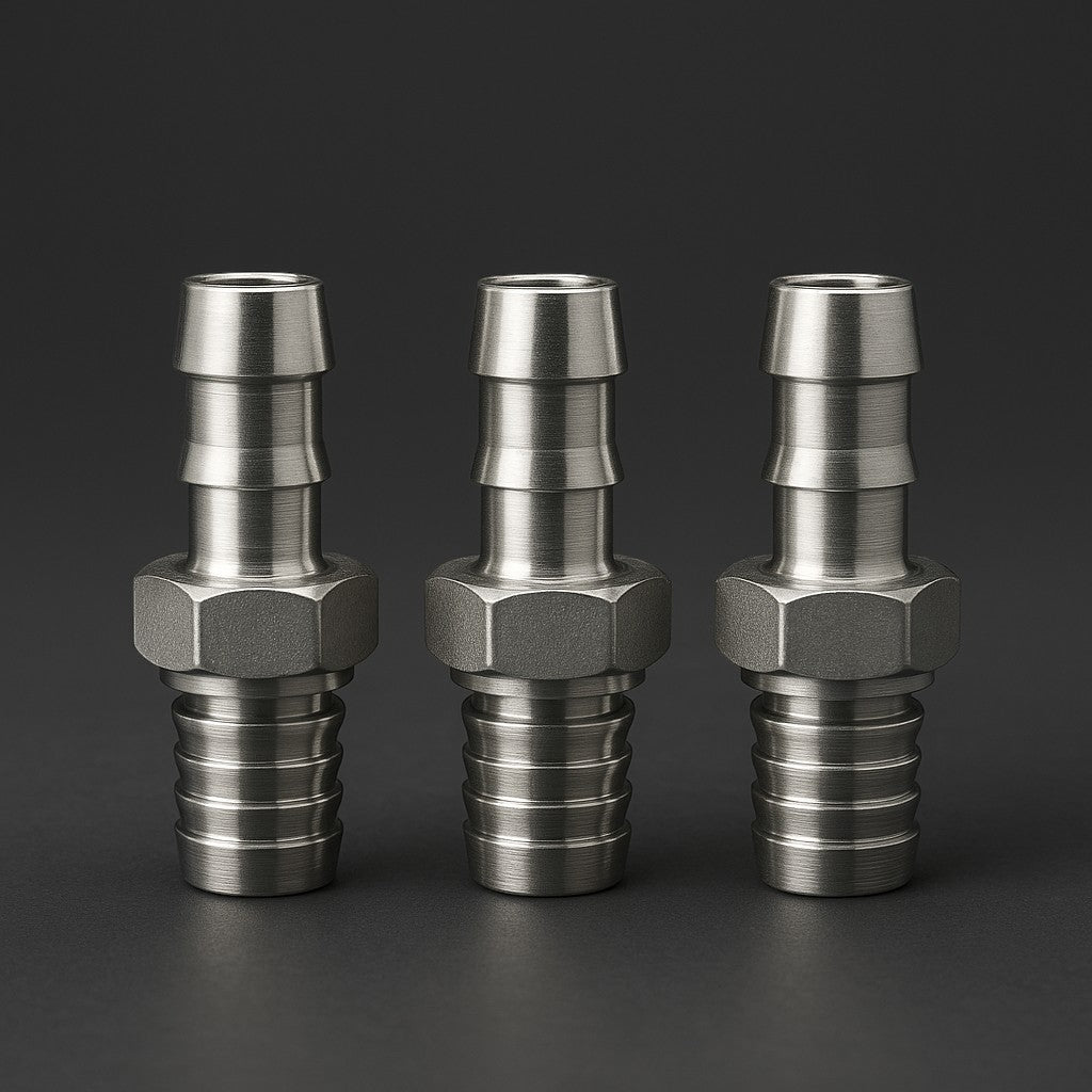 HOTROSE 3/8" Hydraulic Hose Fittings 3-Pack Silver Steel