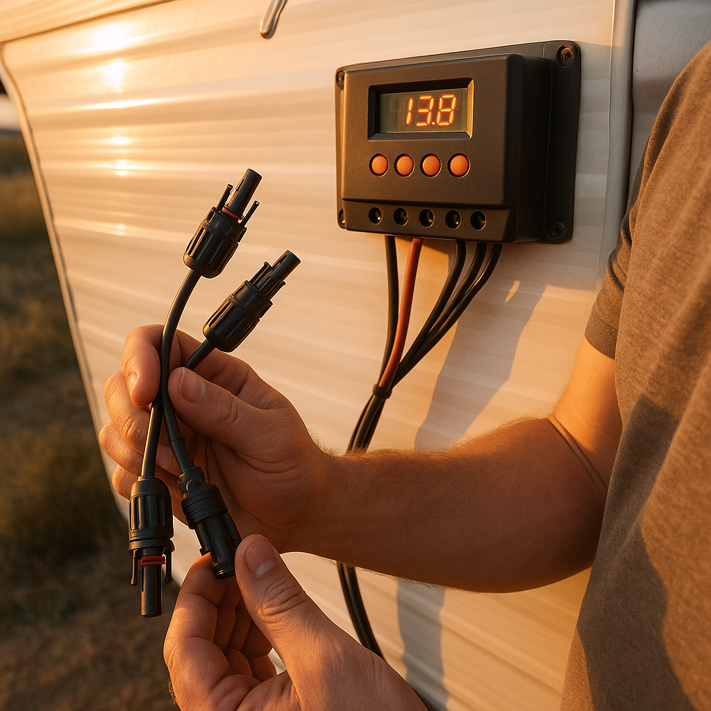 Solar Panel 4-Way Y-Splitter MC4 Cable Connector