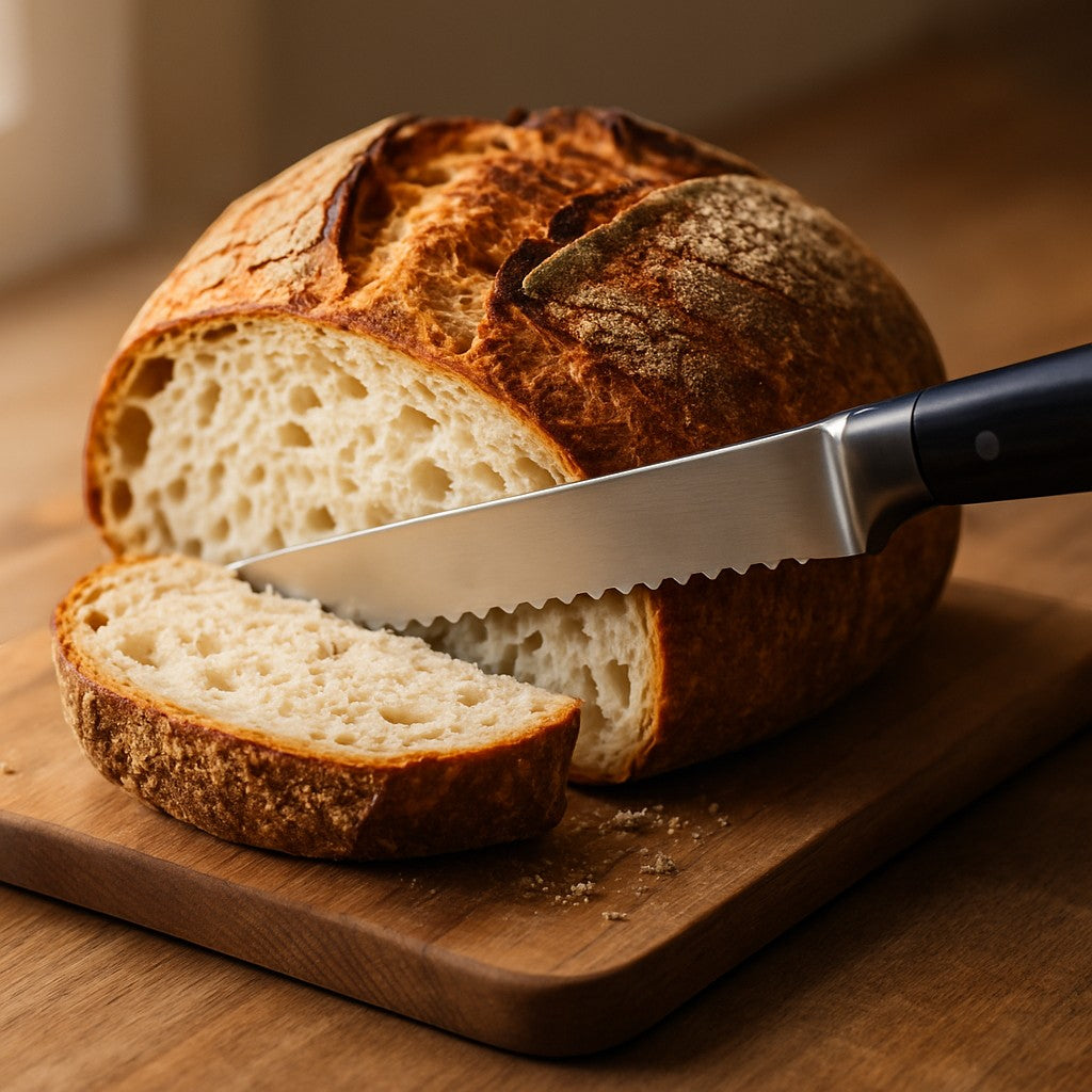 Serrated Bread Knife Stainless Steel Black Gift Box