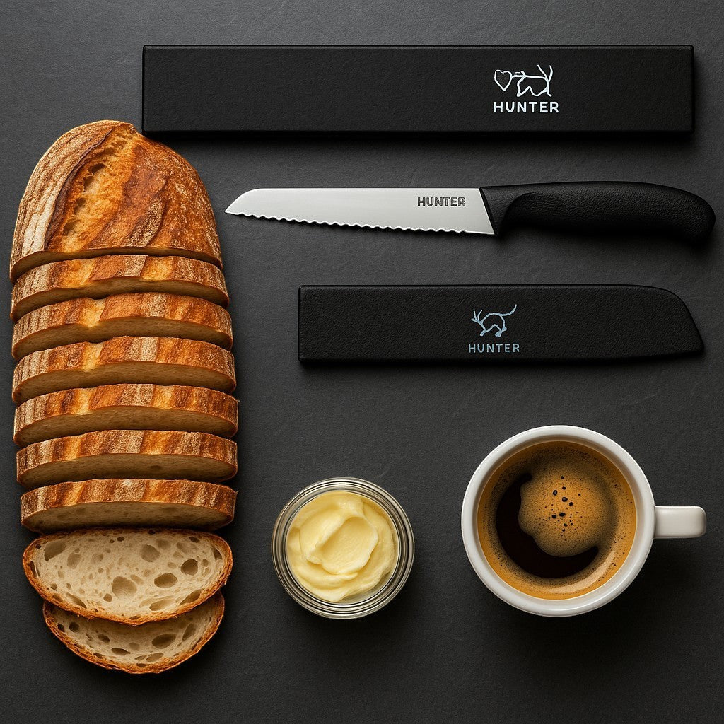 Hunter Dual Serrated Bread Knife with Sheath