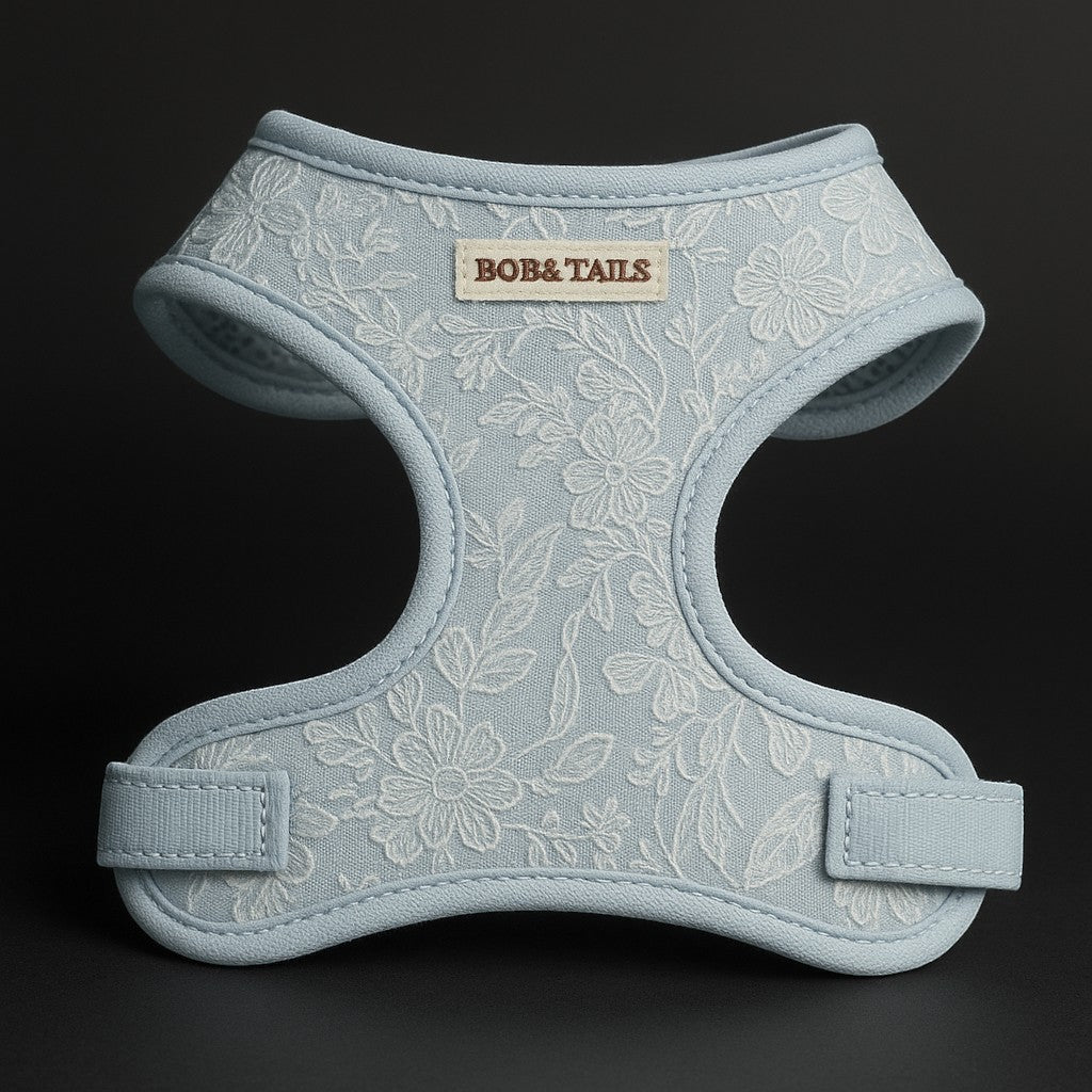 BobsnTails Light-Blue Floral Harness - lifestyle 6