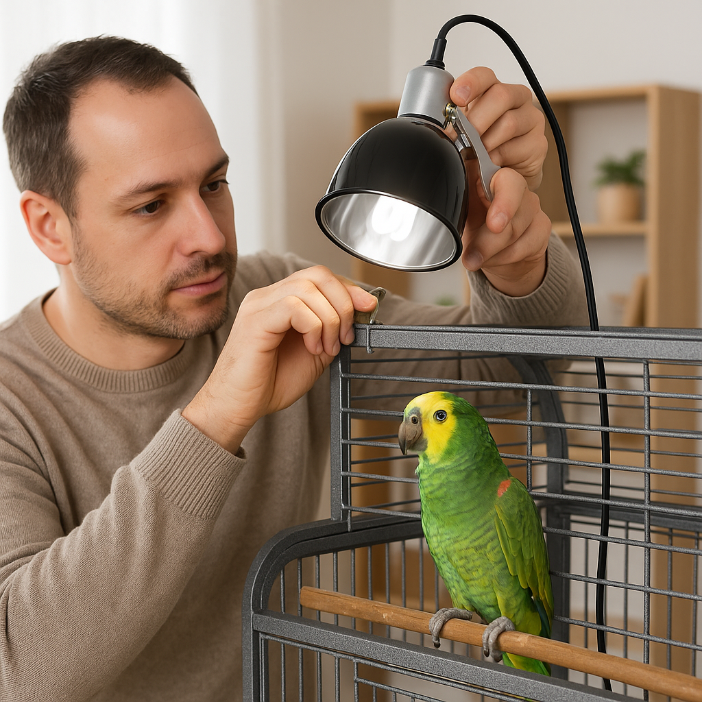 GlowUp Bird Cage Light Fixture + 2.4% UVB 20W Bulb Kit lifestyle 3