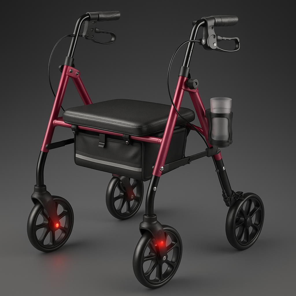 Vitopa Rollator Walker w/ Seat 350lb 8in Wheel Foldable lifestyle 6