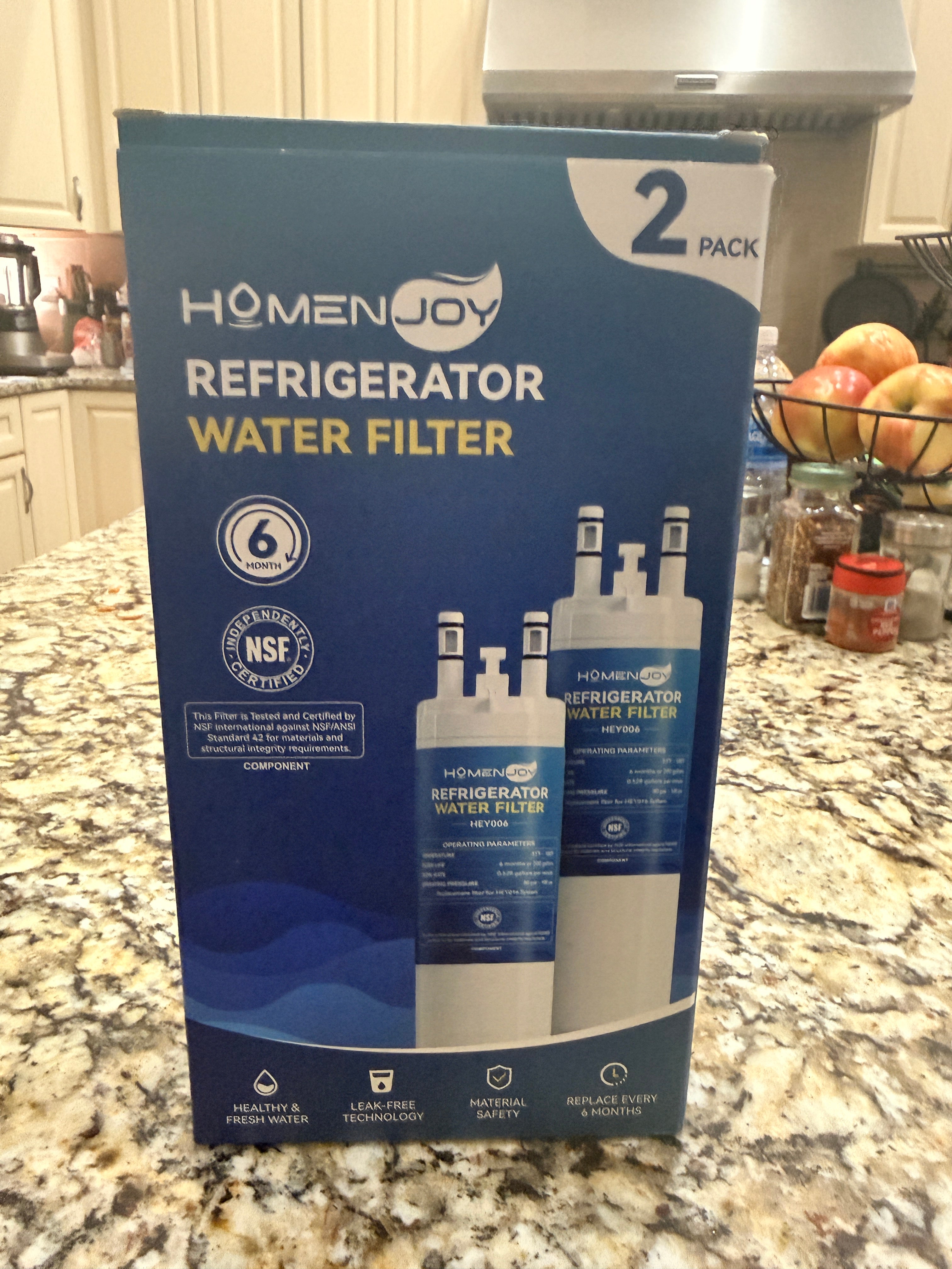 HomenJoy Refrigerator Water Filter 2-Pack Replacement