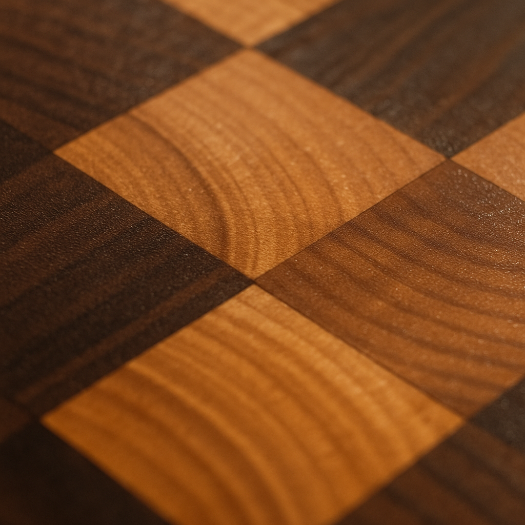 HOTOWN Wood Cutting Board Checkered Acacia Serving