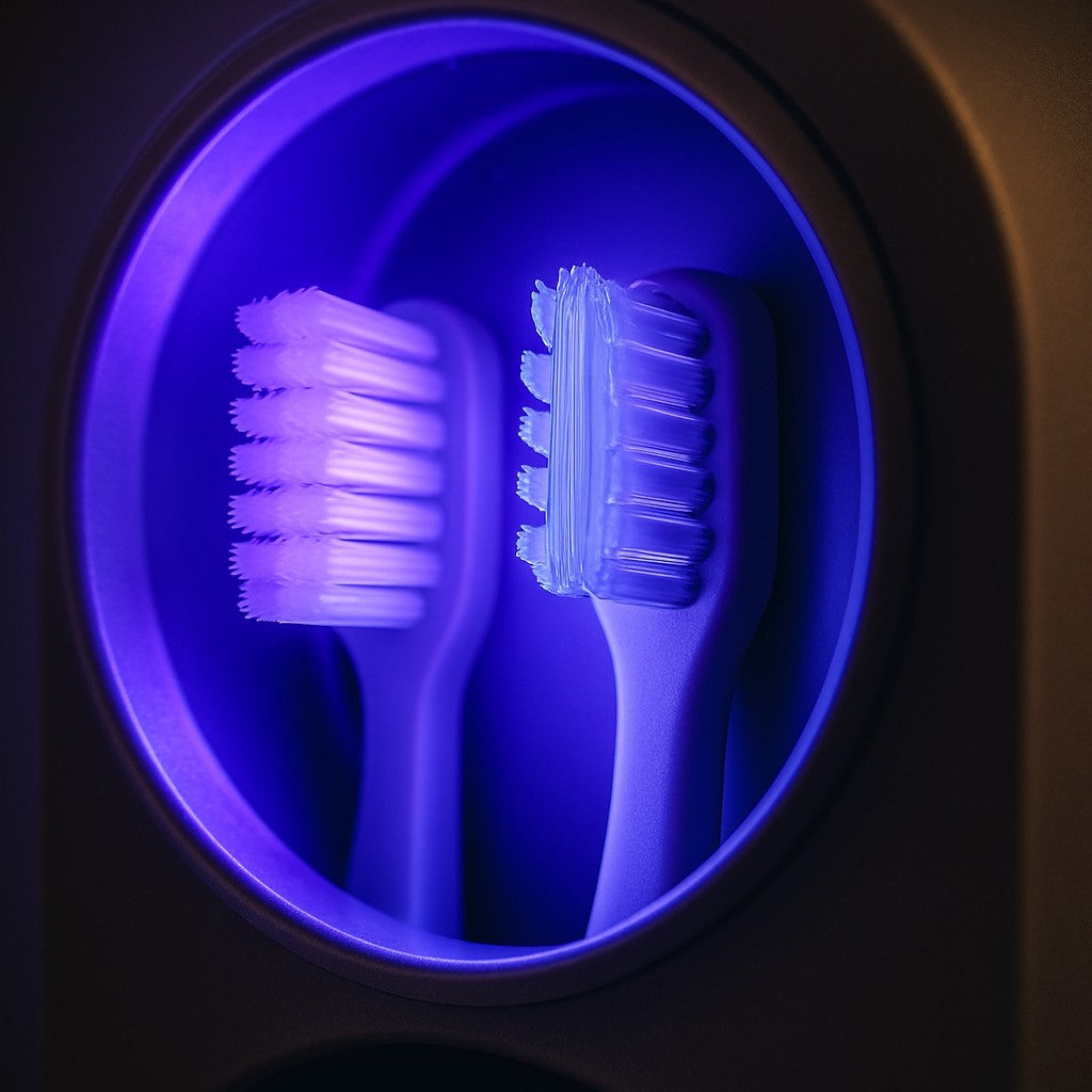 Dual Toothbrush Sterilizer UV Wall Mount Holder