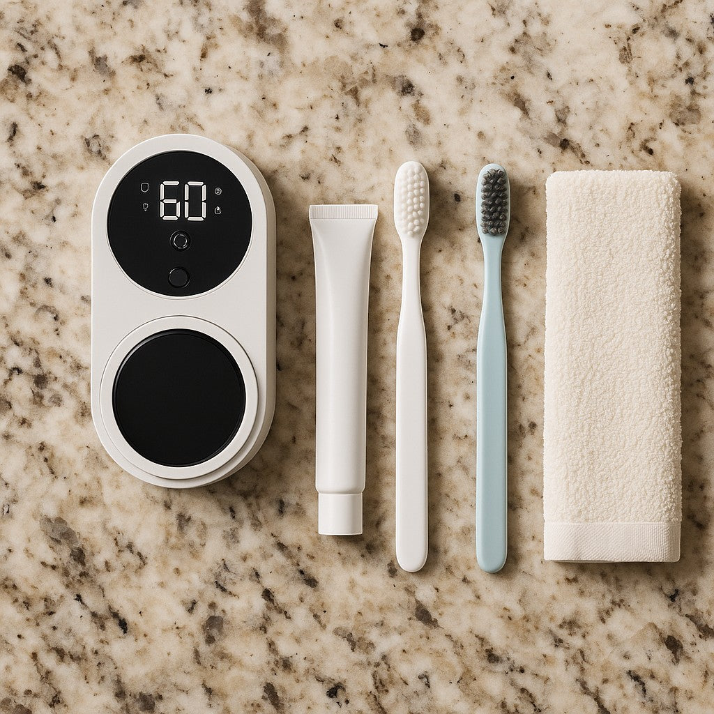 Dual Toothbrush Sterilizer UV Wall Mount Holder