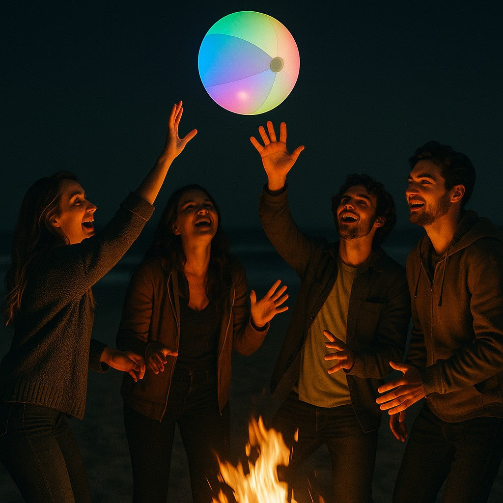 Icnice LED Glow Beach Ball 4-Pack 16 Color Remote