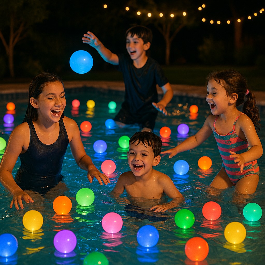 Icnice LED Glow Beach Ball 4-Pack 16 Color Remote