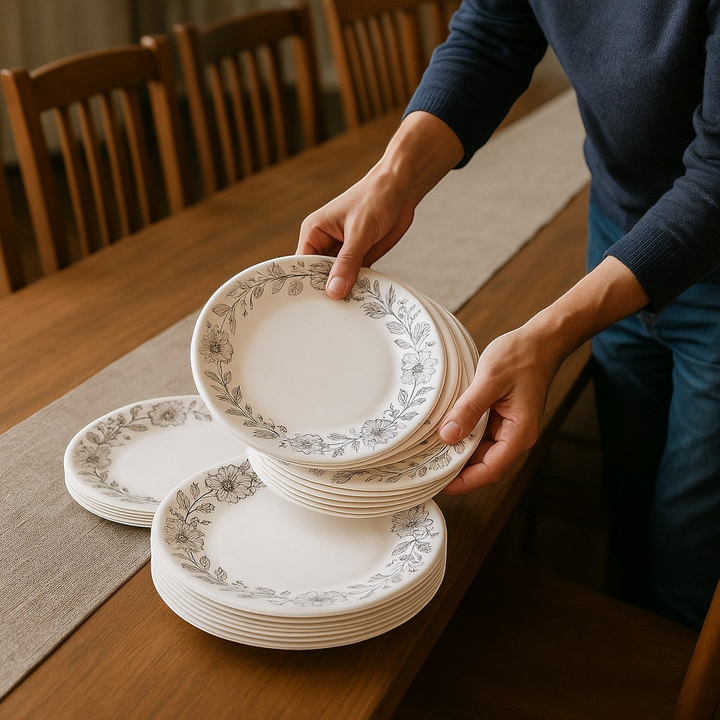 Disposable Floral Paper Plates 50pk 7in Botanical Vintage