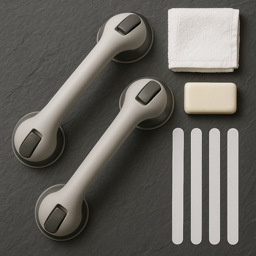 Halford Grab Bars Bathtub Shower Suction Cup Set
