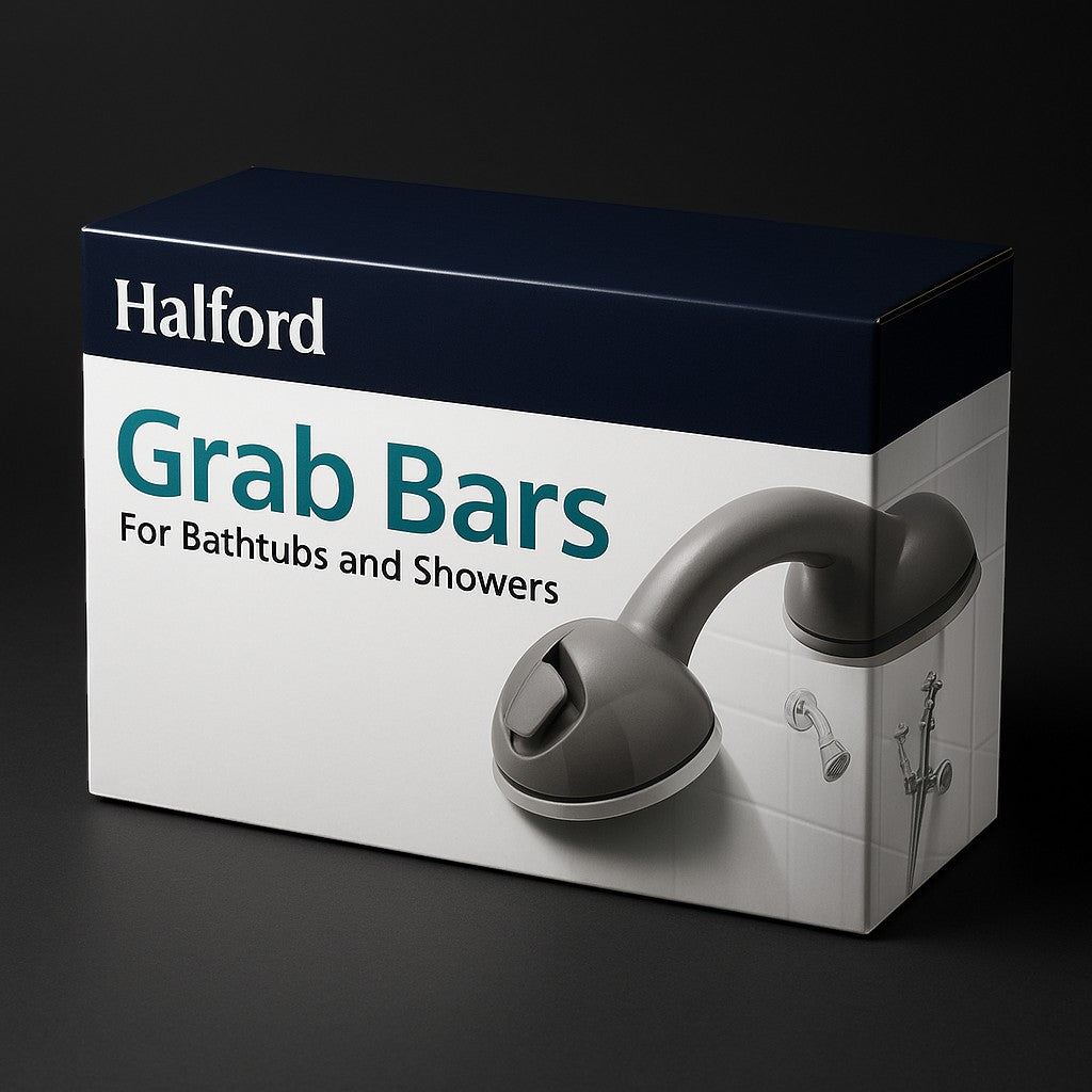 Halford Grab Bars Bathtub Shower Suction Cup Set