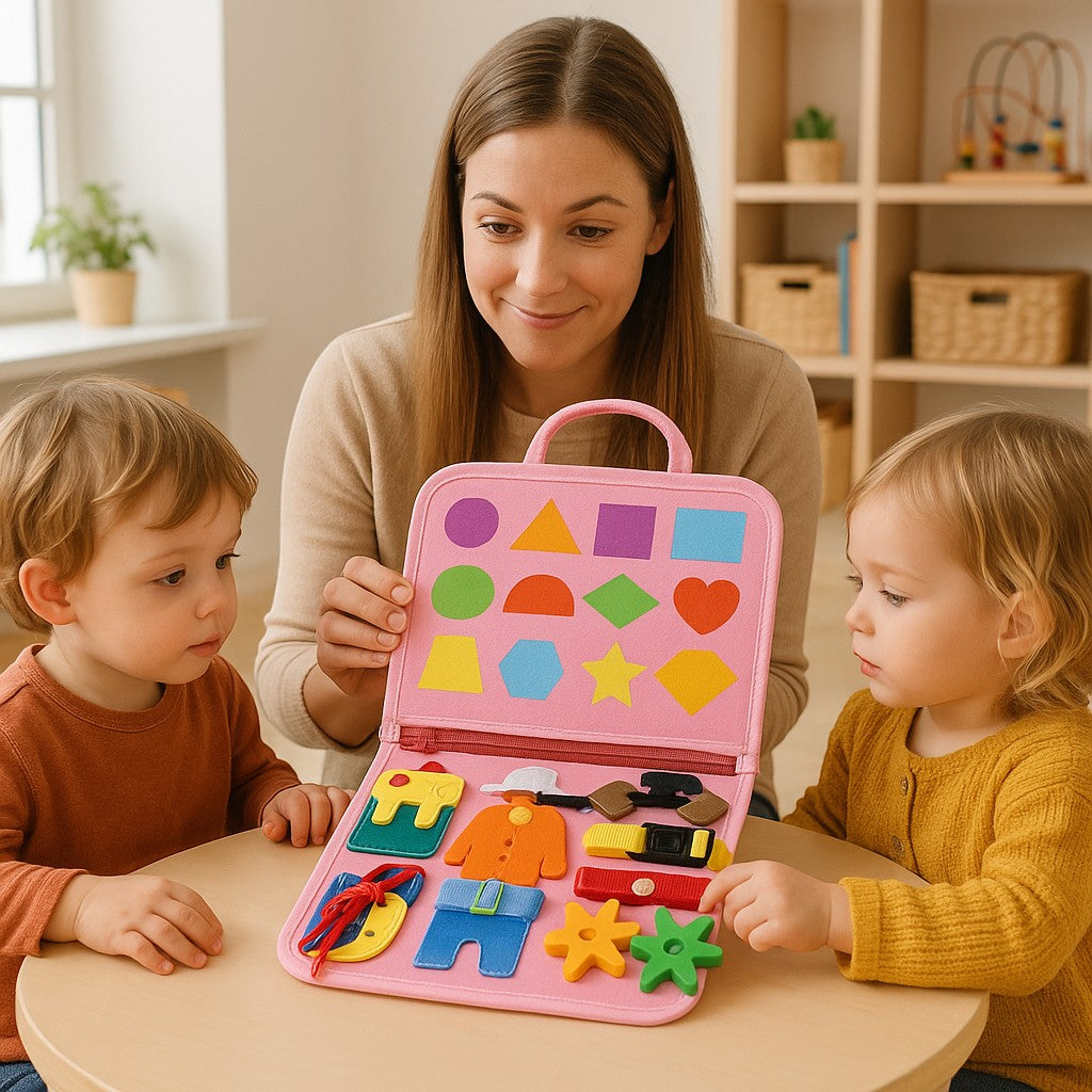 Toddler Busy Board Sensory Montessori Felt Farm Set