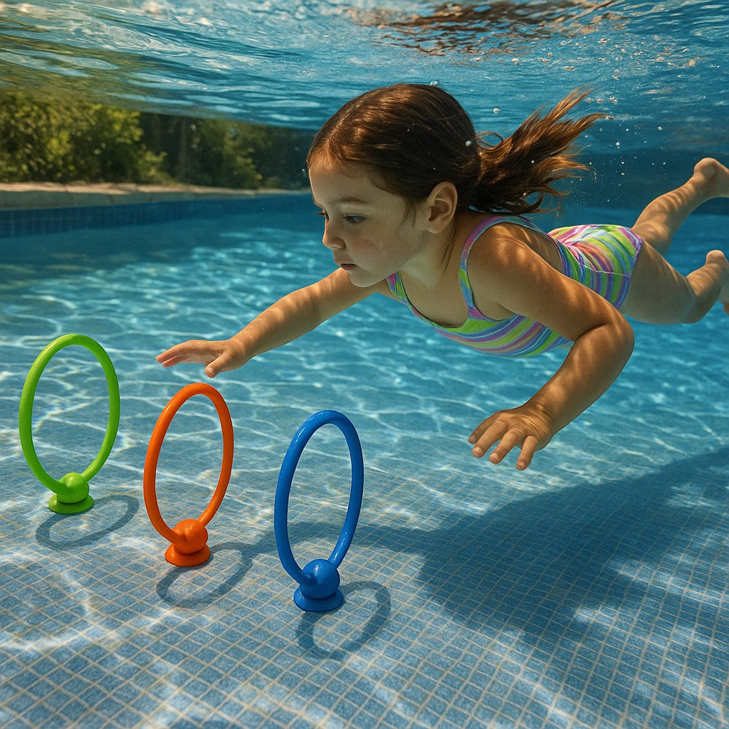 Jasonwell Pool Diving Toys 28PC Swim Rings Ages 3+