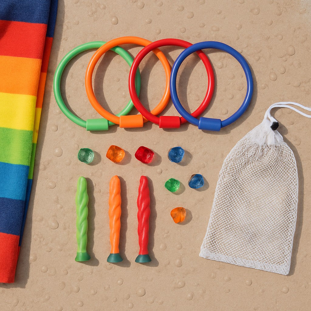 Jasonwell Pool Diving Toys 28PC Swim Rings Ages 3+