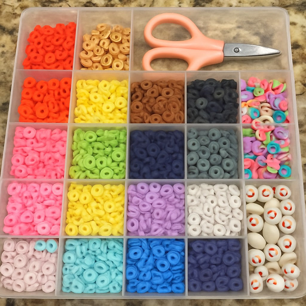 Polymer Clay Beads Kit 24 Colors Heishi Flat Jewelry