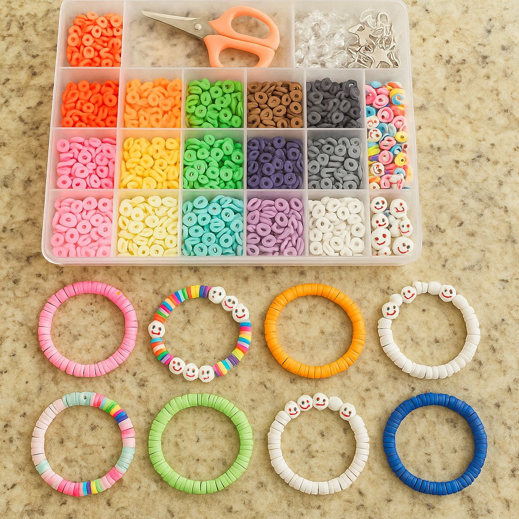 Polymer Clay Beads Kit 24 Colors Heishi Flat Jewelry