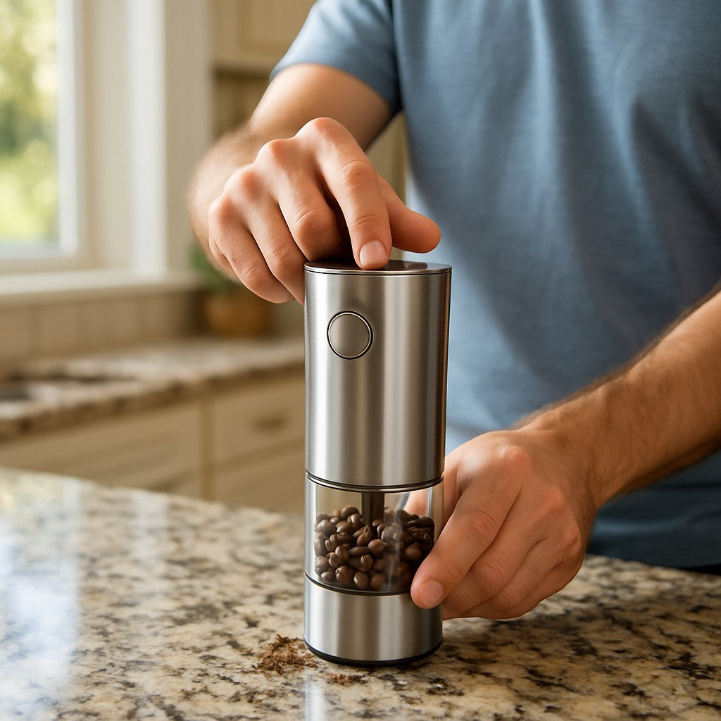 Electric Coffee Spice Grinder Stainless Push Button