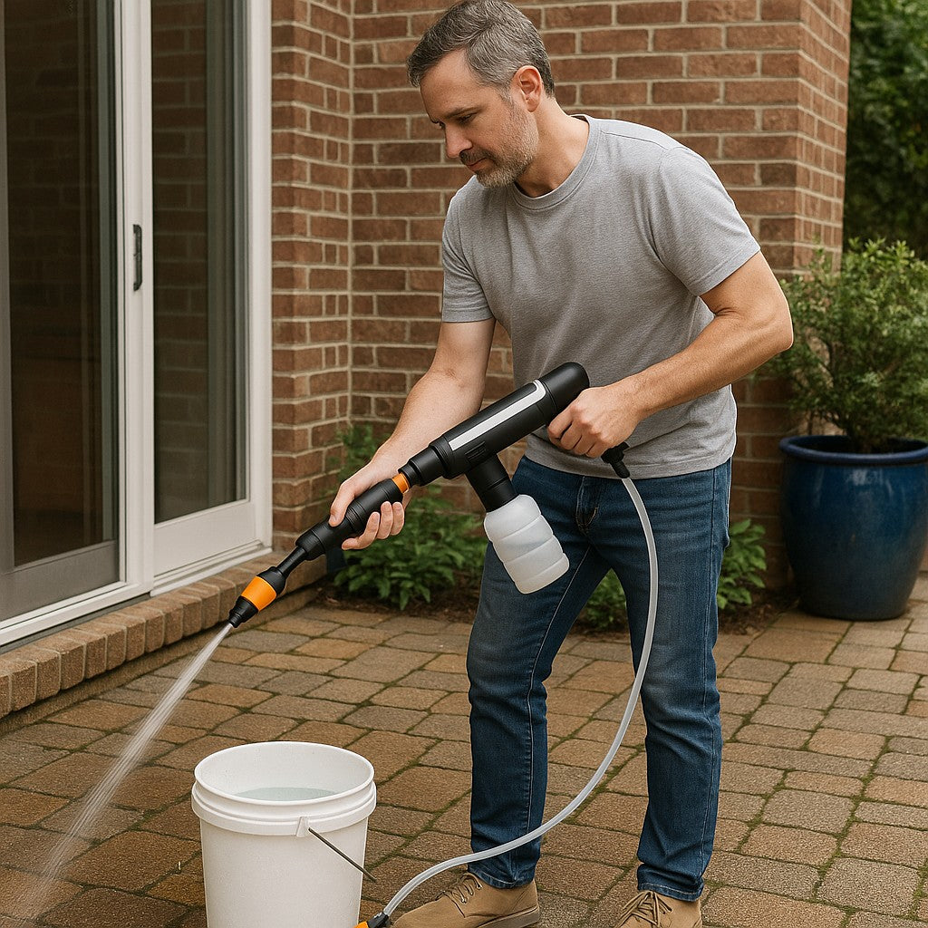 Portable Cordless Pressure Washer Kit Orange Trigger