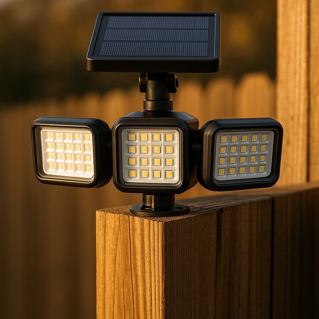 ONBOO LED Solar Flood Lights 2 Pack Outdoor Security