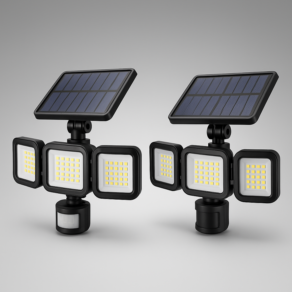 ONBOO LED Solar Flood Lights 2 Pack Outdoor Security