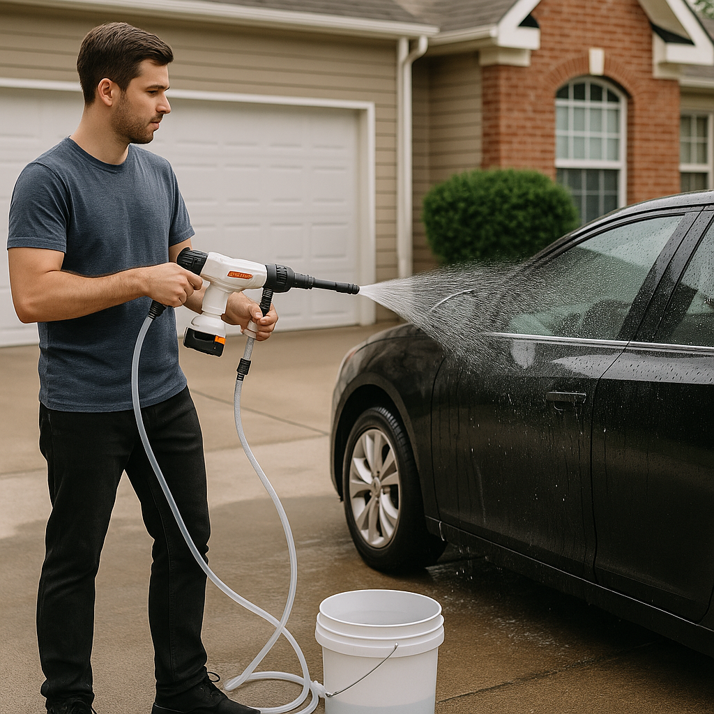 MIMYTH Cordless Pressure Washer Kit Orange Trigger