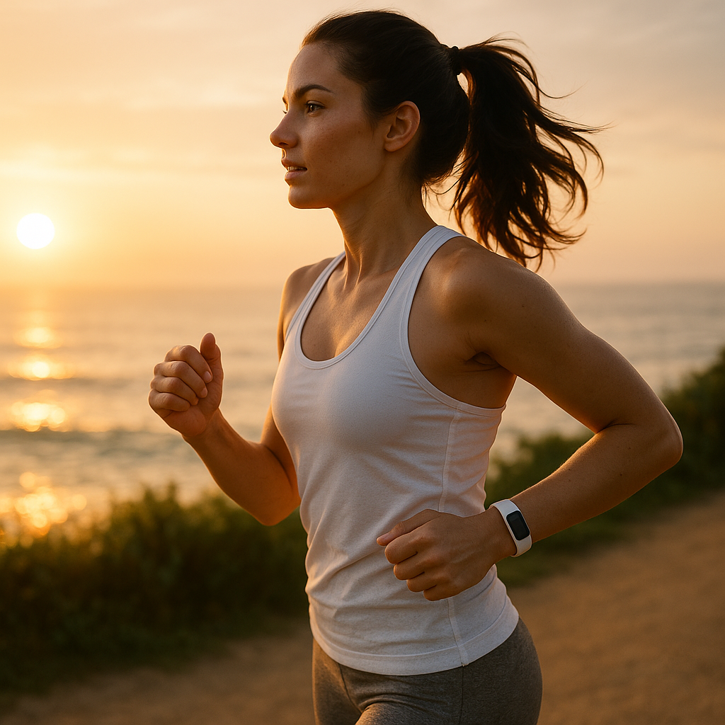 Slim white fitness tracker lifestyle 1