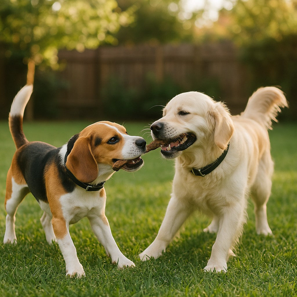 Outdoor dog with collar