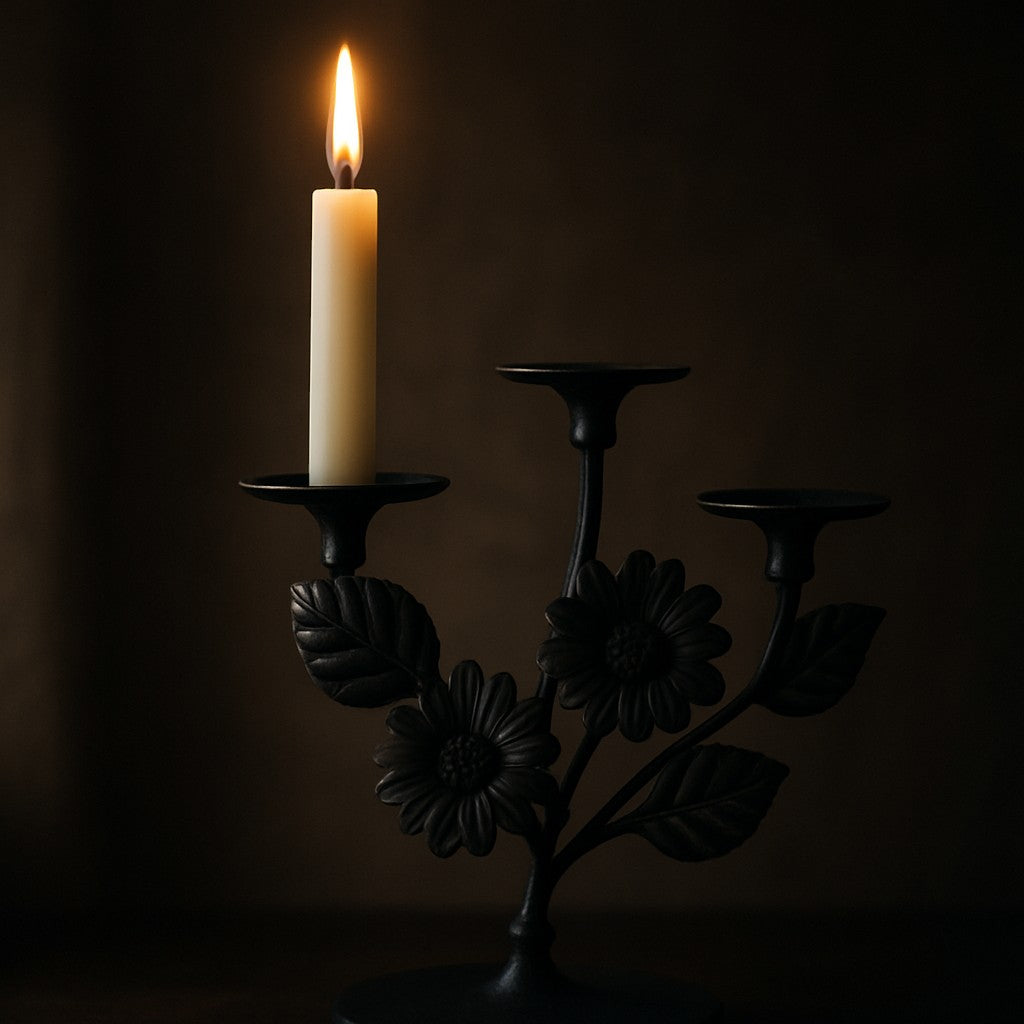 FORTABU Black Candelabra Candle Holders Votive Tabletop Set