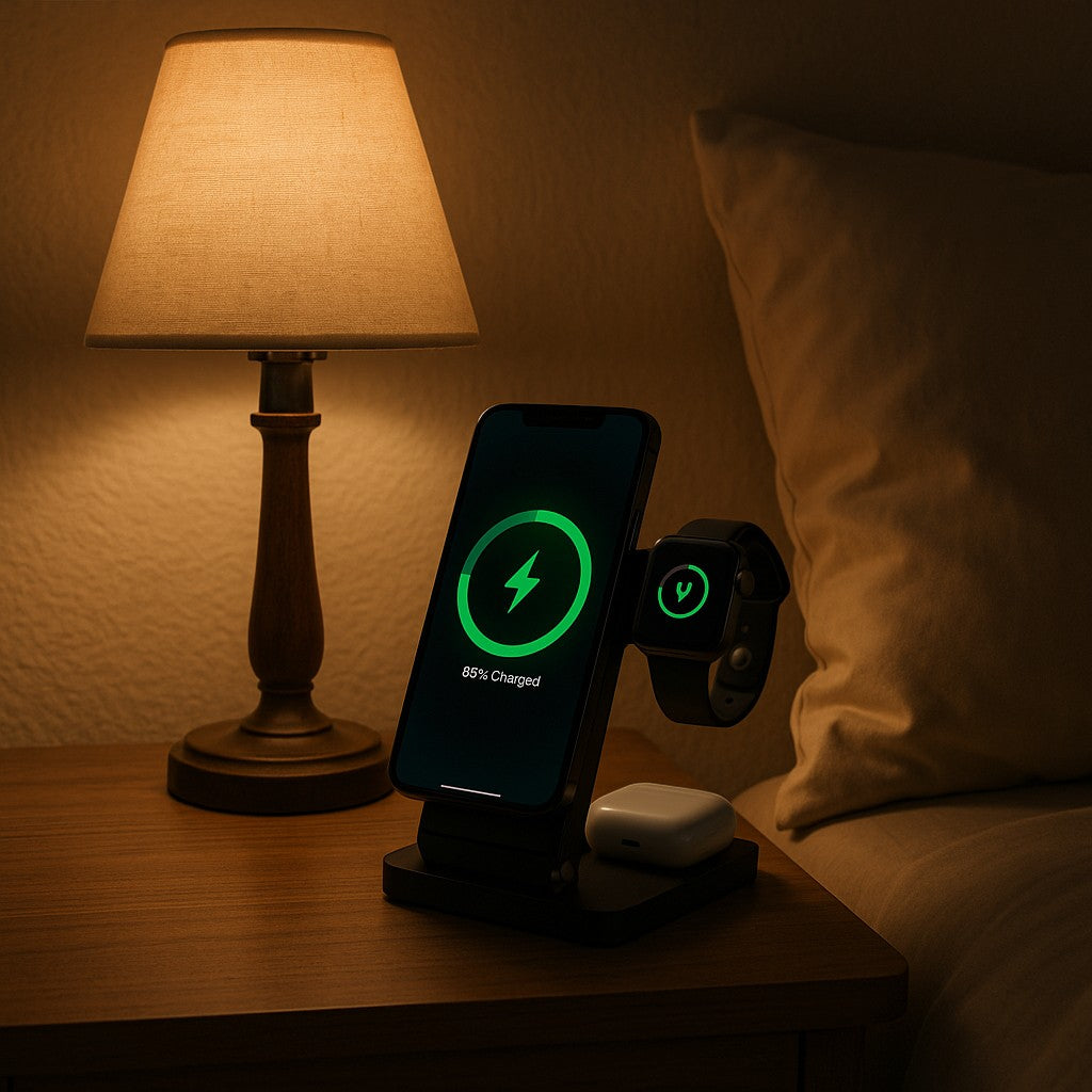 3-in-1 Wireless Charging Station Phone Watch Earbuds