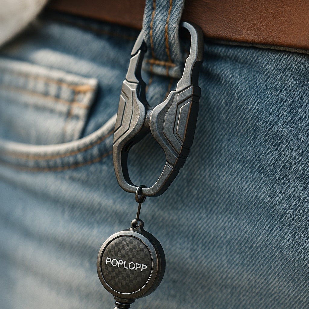POPLOPP Retractable Keychain Claw Clasp 2-Pack