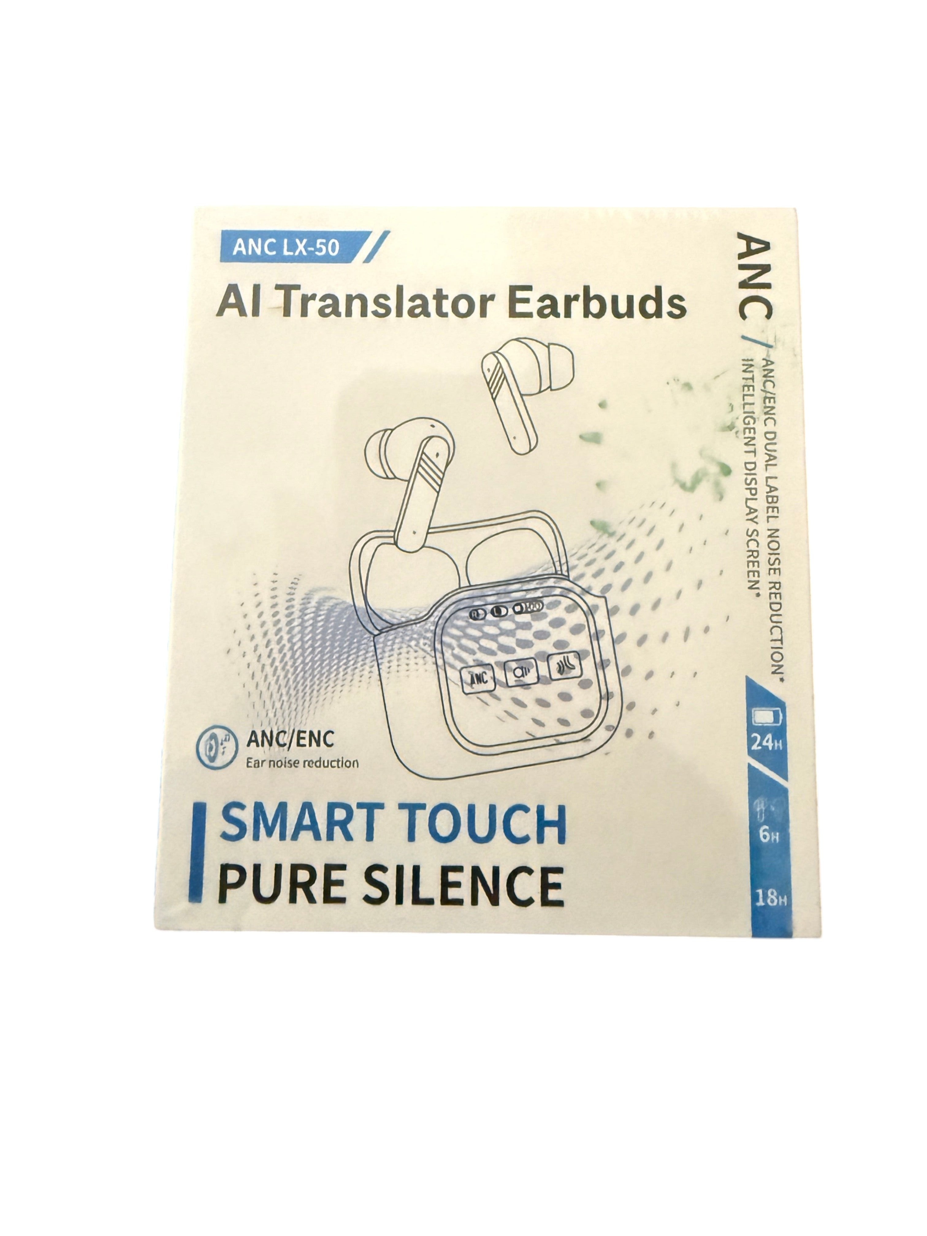 ANC LX-50 AI Translator Earbuds with Display Case