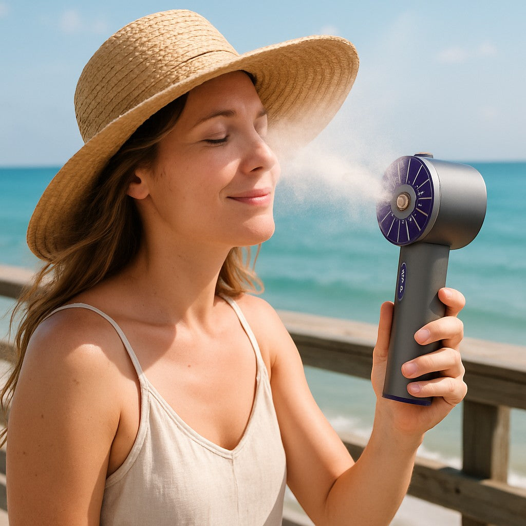 Handheld Misting Fan 2000mAh Portable Rechargeable