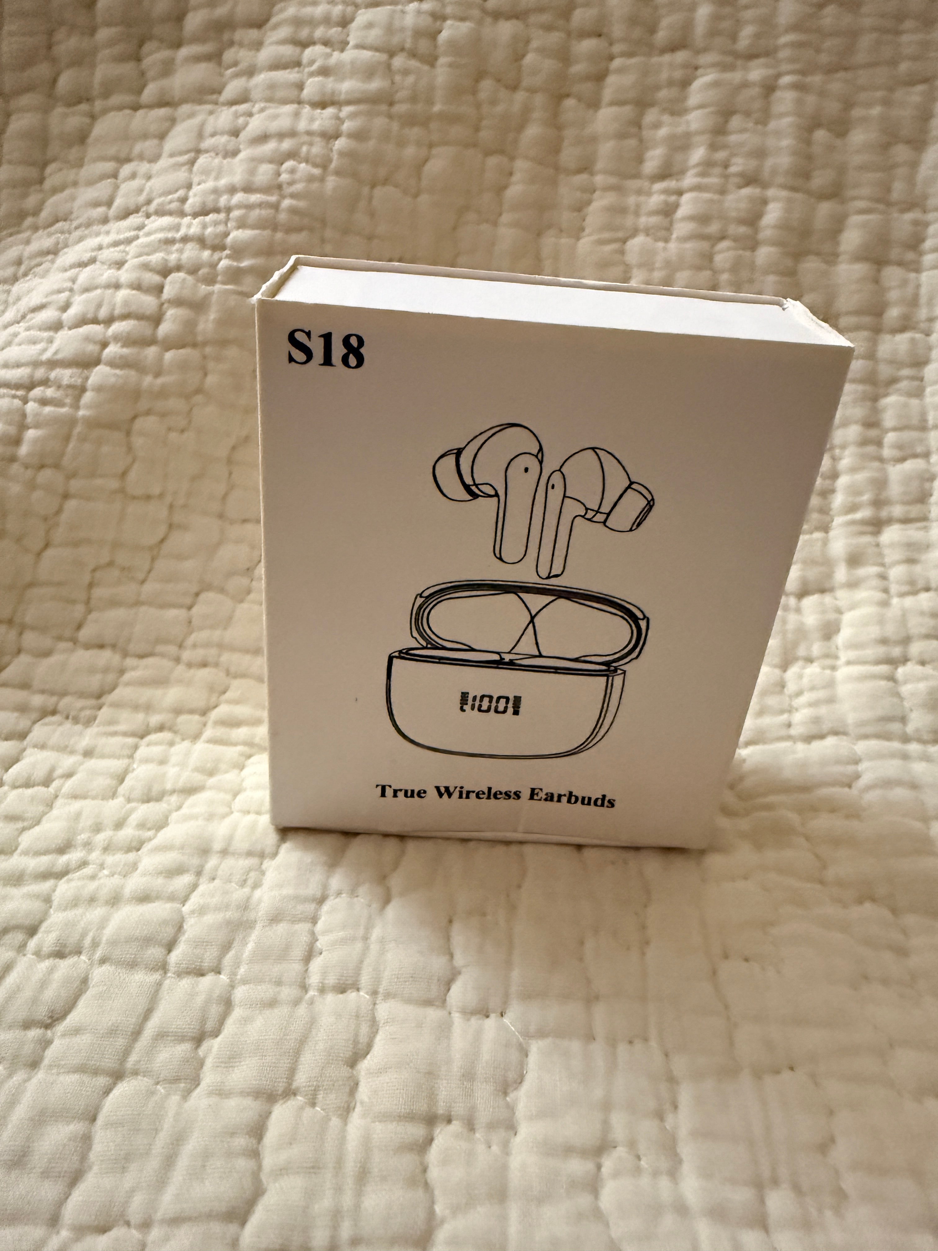 S18 True Wireless Earbuds AirPods-Style Stem Digital Display